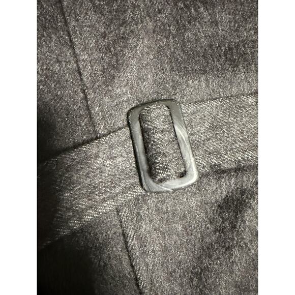 Bogner Coat woman Large Charcoal Belted Overcoat Made in West Germany - Picture 12 of 16